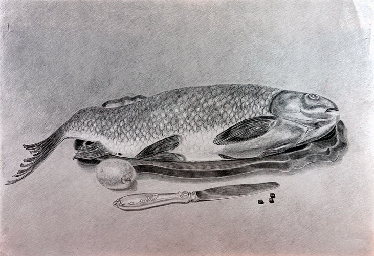 Рисунок карандашом.Рыба